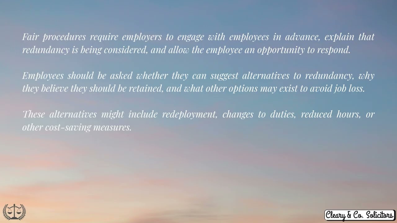 Redundancy Law & Consultations - Cleary & Co. Solicitors