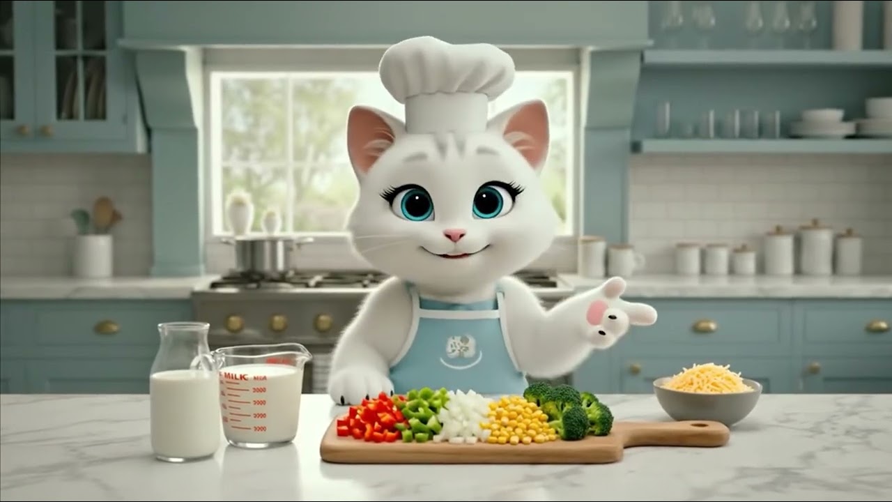 Cute Cat Mimi Makes White Sauce Pasta 🍝 😺| restaurant style at home