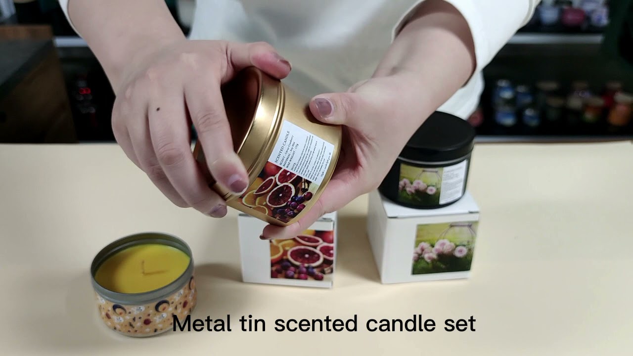 Tin jar candles with gift box