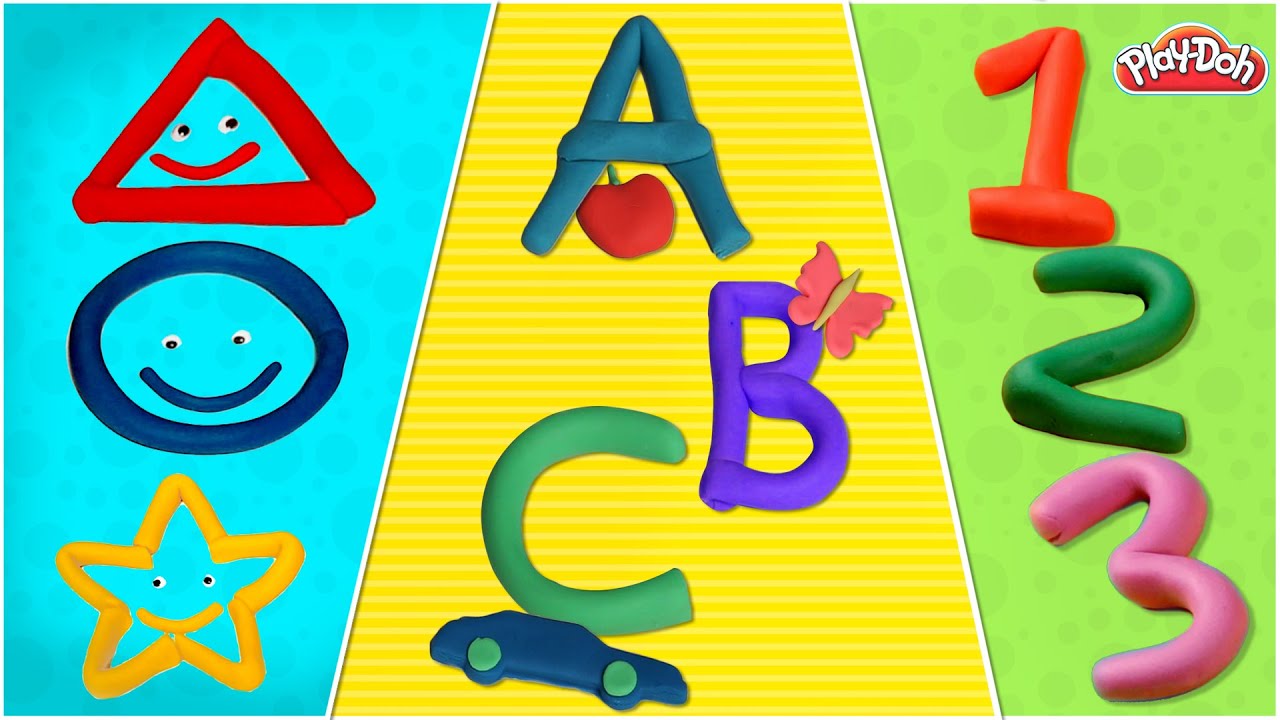 Abc Song | Shapes Song | Numbers Song | Lets Learn Play Doh Songs