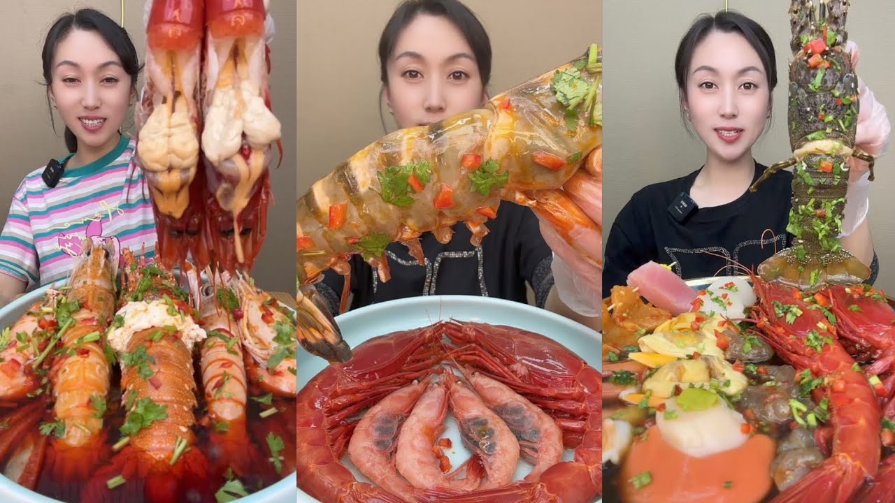 EAT SEAFOOD LOBSTER SHRIMP RED DEVIL SHRIMP SNAIL YUMMY....#mukbang #yummyfood #eatingshow