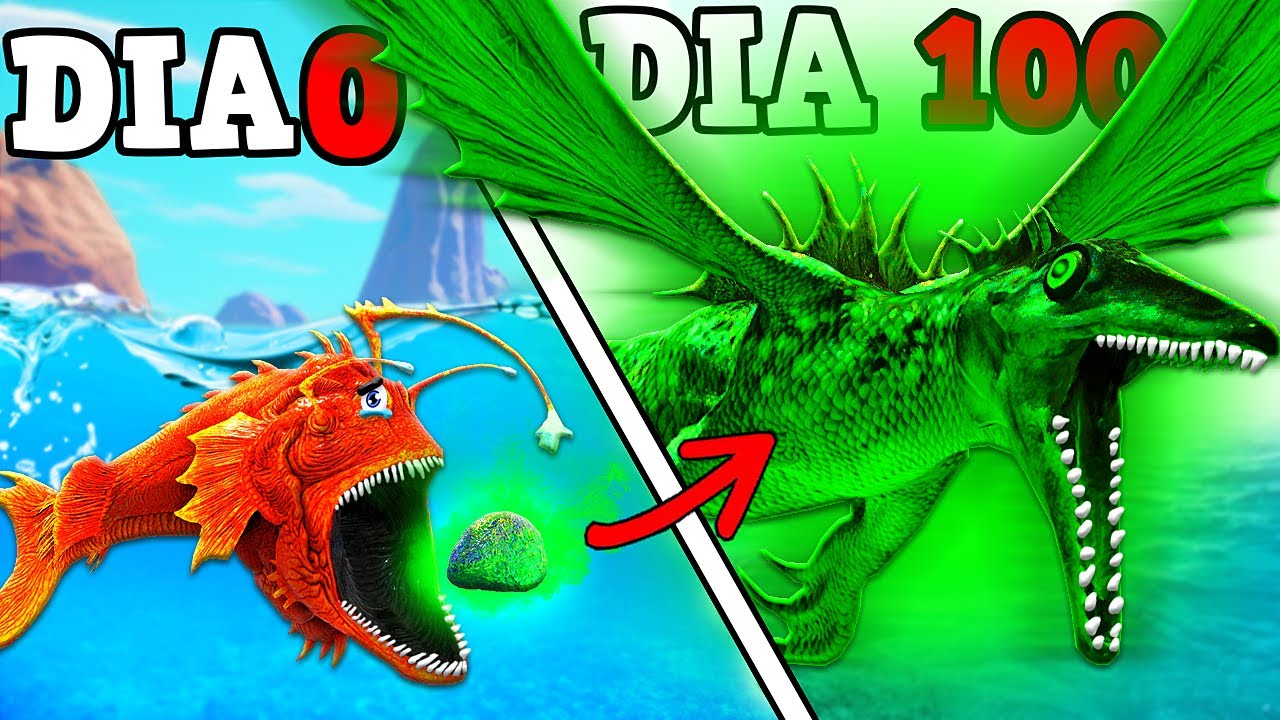 O PEQUENO PEIXE FEIO COMEU UMA PEDRA TOXICA E EVOLUIU PARA GIGANTE PEIXE DRAGÃO GODZILLA DINOSSAURO!