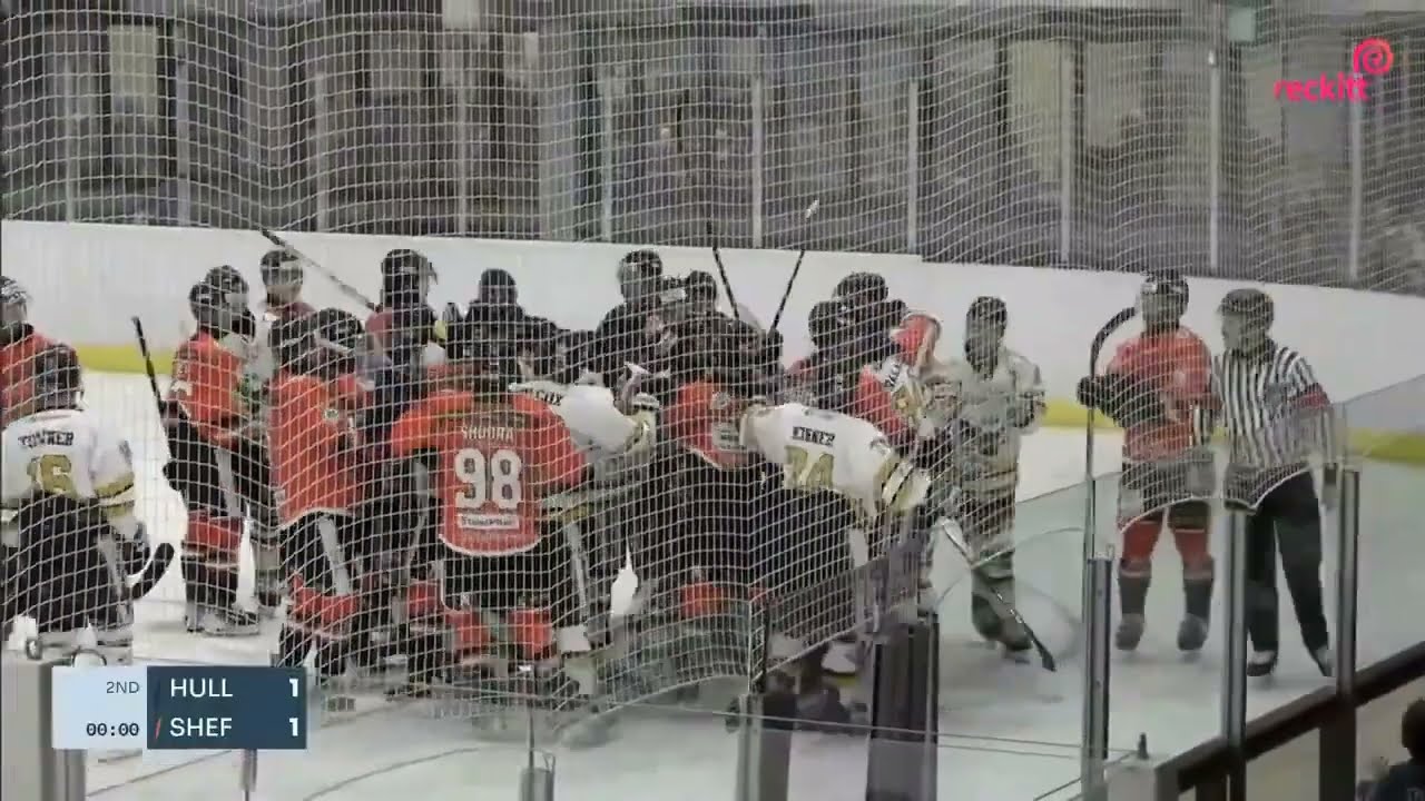 Seahawks vs Steeldogs - Lee Bonner vs Samuel Cooper NIHL fight 19-11-23