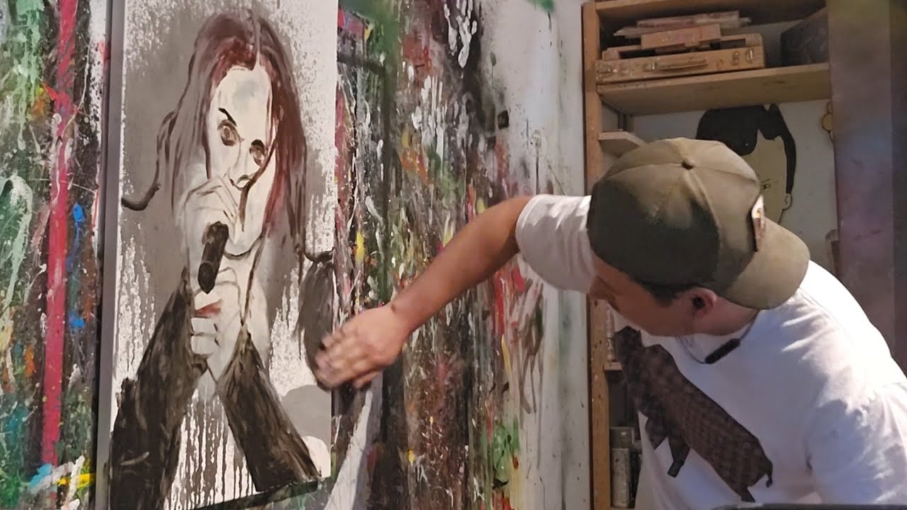 Fingerpainting Ozzy