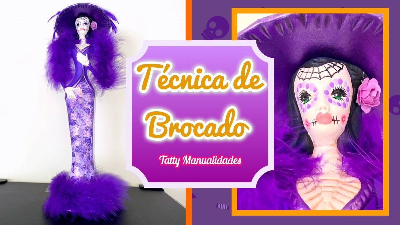 CÓMO PINTAR UNA CATRINA CON TÉCNICA DE BROCADO