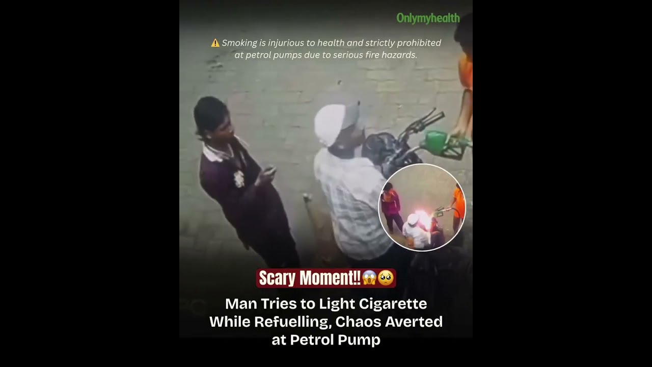 CCTV Viral: Man Tries to Light Cigarette While Refuelling at Petrol Pump