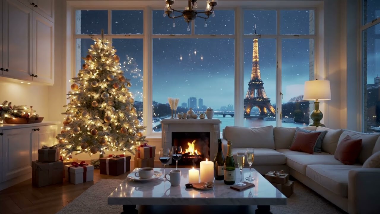 Luxury Apartment Relaxing Christmas Music & Ambience in Paris