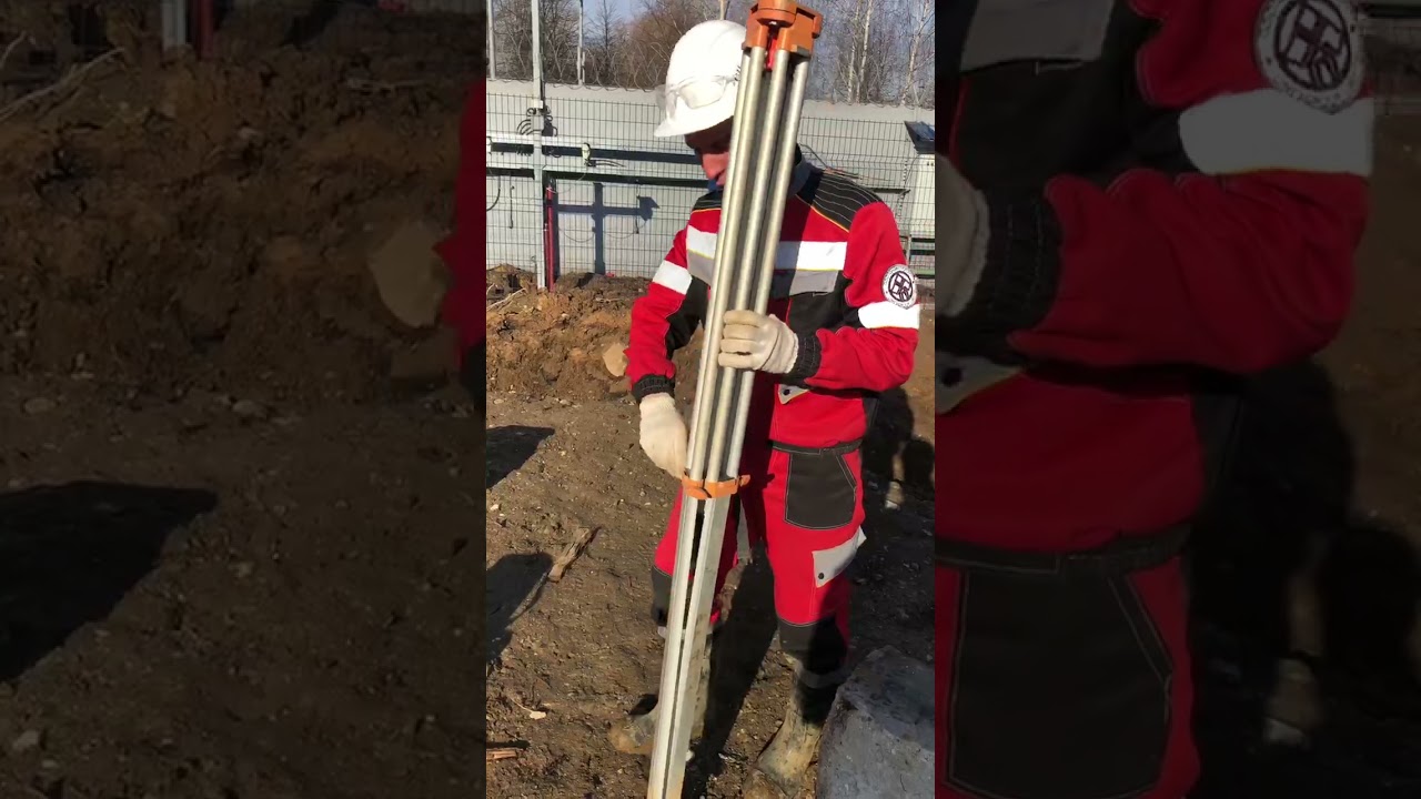 Установка штатива, нивелира, тахеометр.