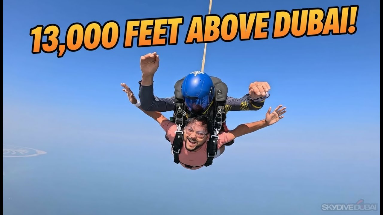 Jumping from 13,000 Feet Over Dubai | My First Skydive Experience 🌅