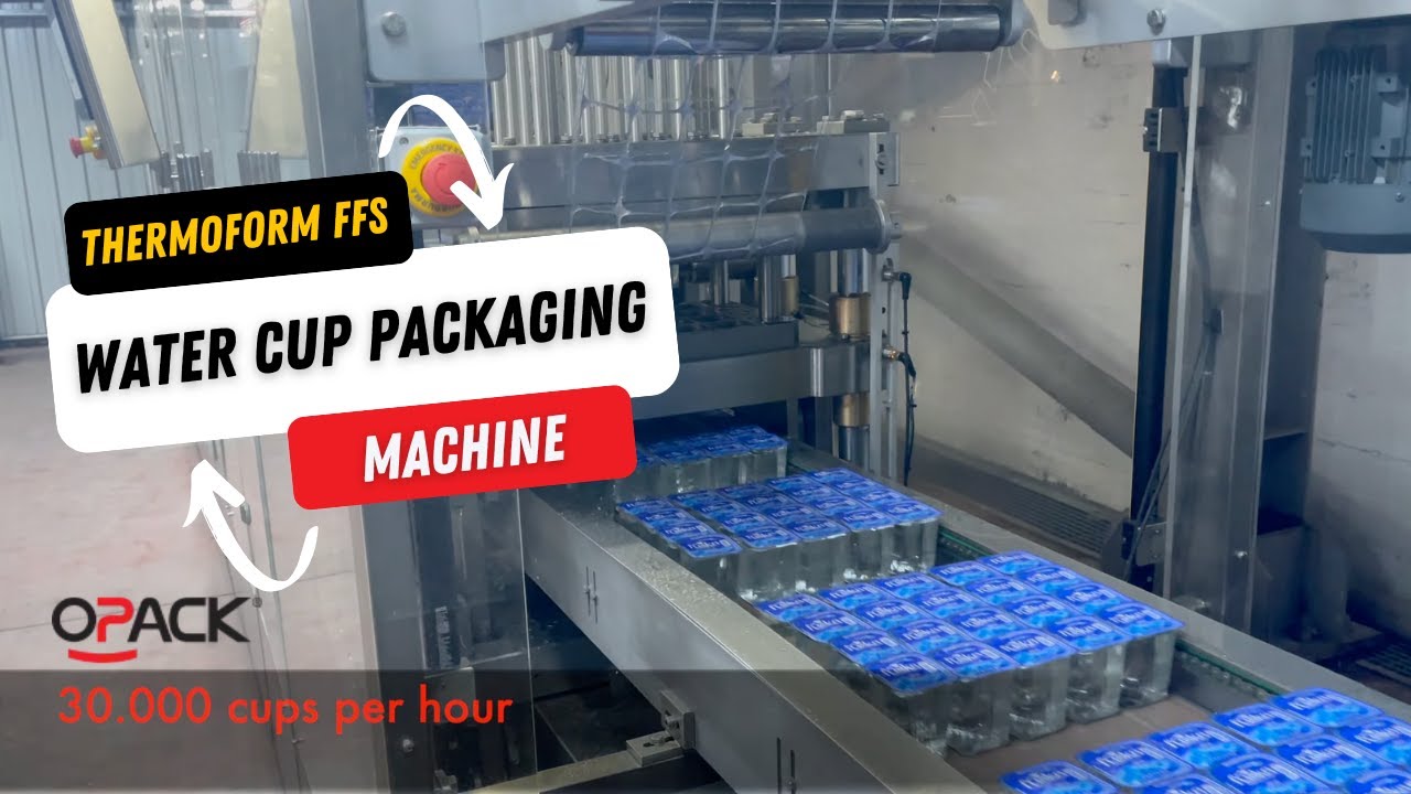 30.000 Cups Per Hour! Thermoform FFS Water Cup Packaging Machine (QT 1020) With Robot