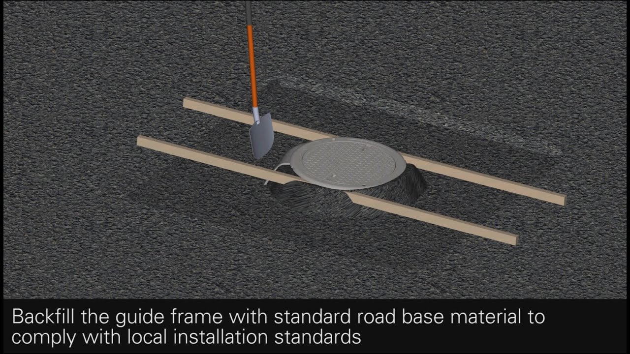 SELFLEVEL Manhole Cover Access Solution - Retrofit Asphalt Installation