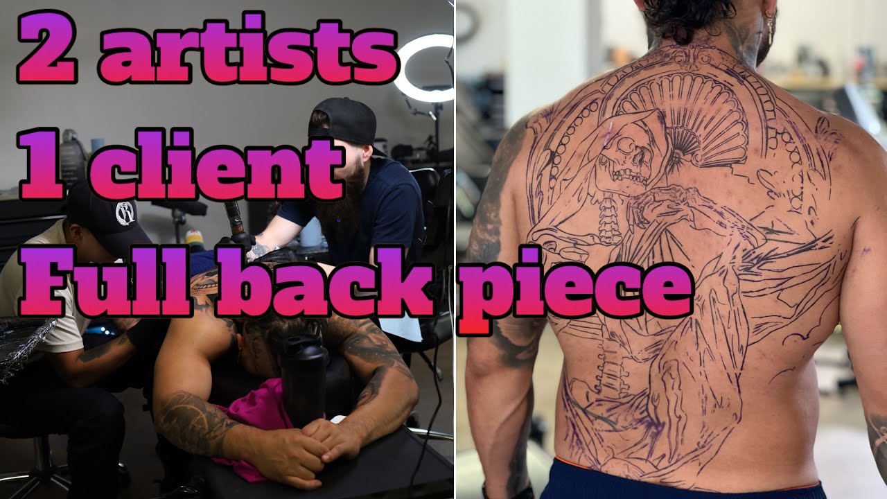 🔸FULL BACK PROJECT IN 2 DAYS BY @mr.reyesink and @Andy-hy6ml tattoo tutorial