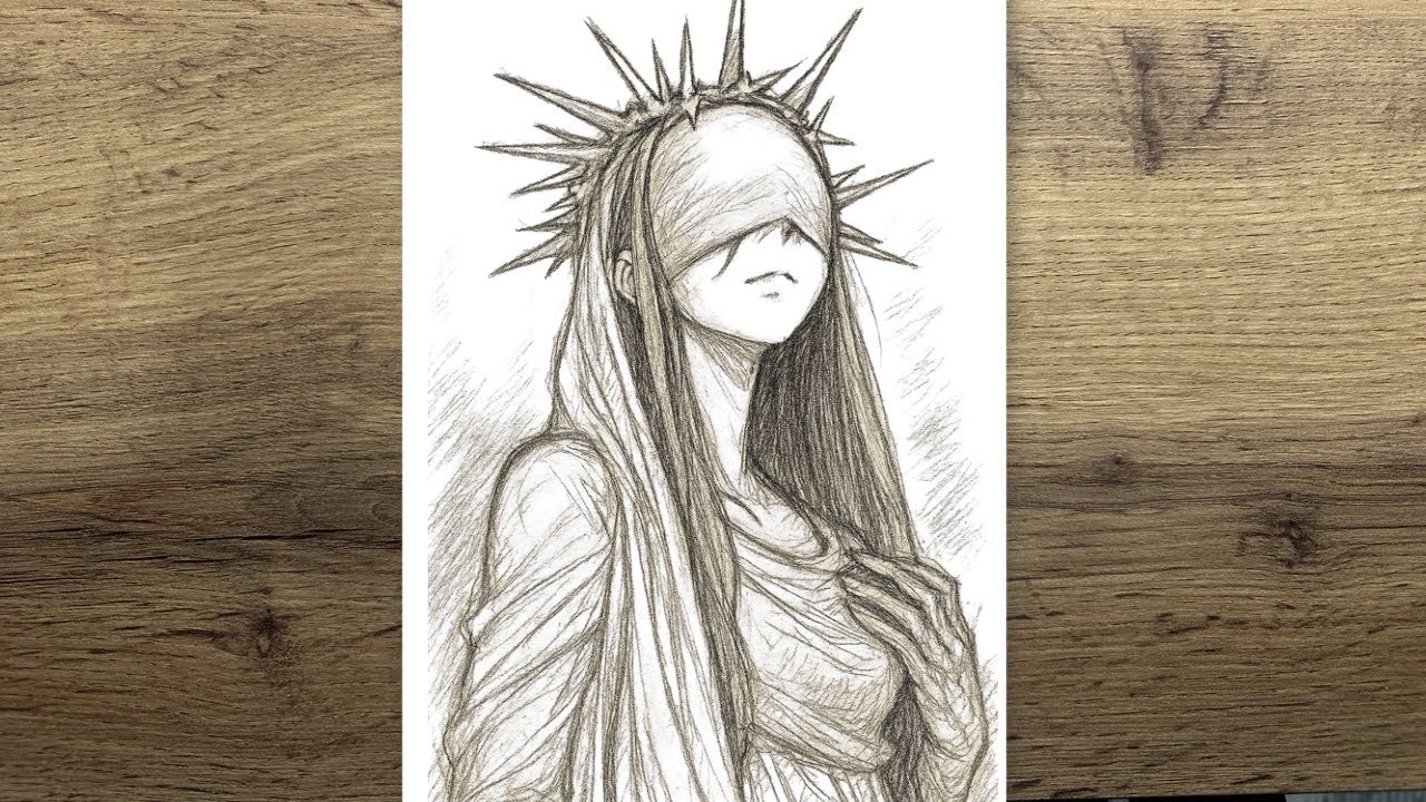 Simple drawing, how to draw a beautiful, not ordinary girl