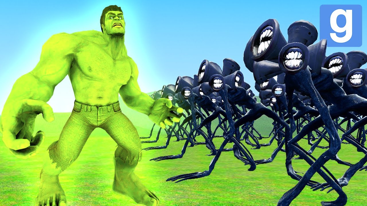 100 SIREN HEADS vs NUCLEAR HULK! (Garry's Mod Sandbox) | JustJoeKing
