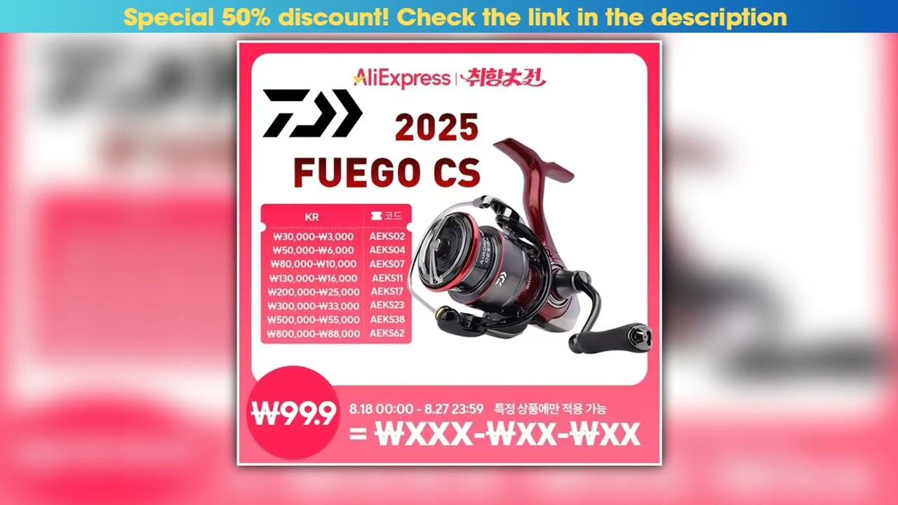 Get 2025 Original DAIWA Fishing Spinning Reel FUEGO CS LT 1000-6000 Fishing Reels 5KG/10KG/12KG Pow