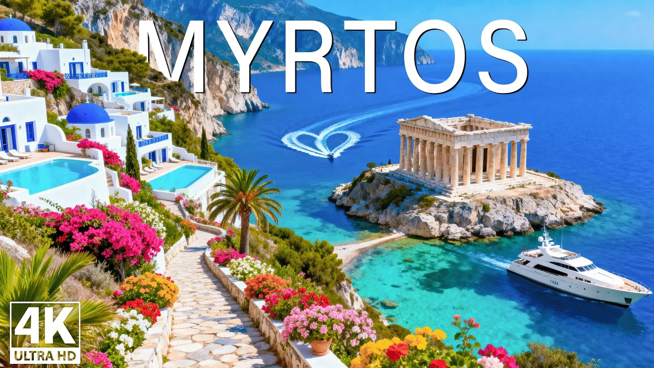 [4K] Myrtos Beach 2026 🇬🇷 – White Cliffs, Electric Blue Sea & Epic Coast | Ionian Sea Aerial Escape