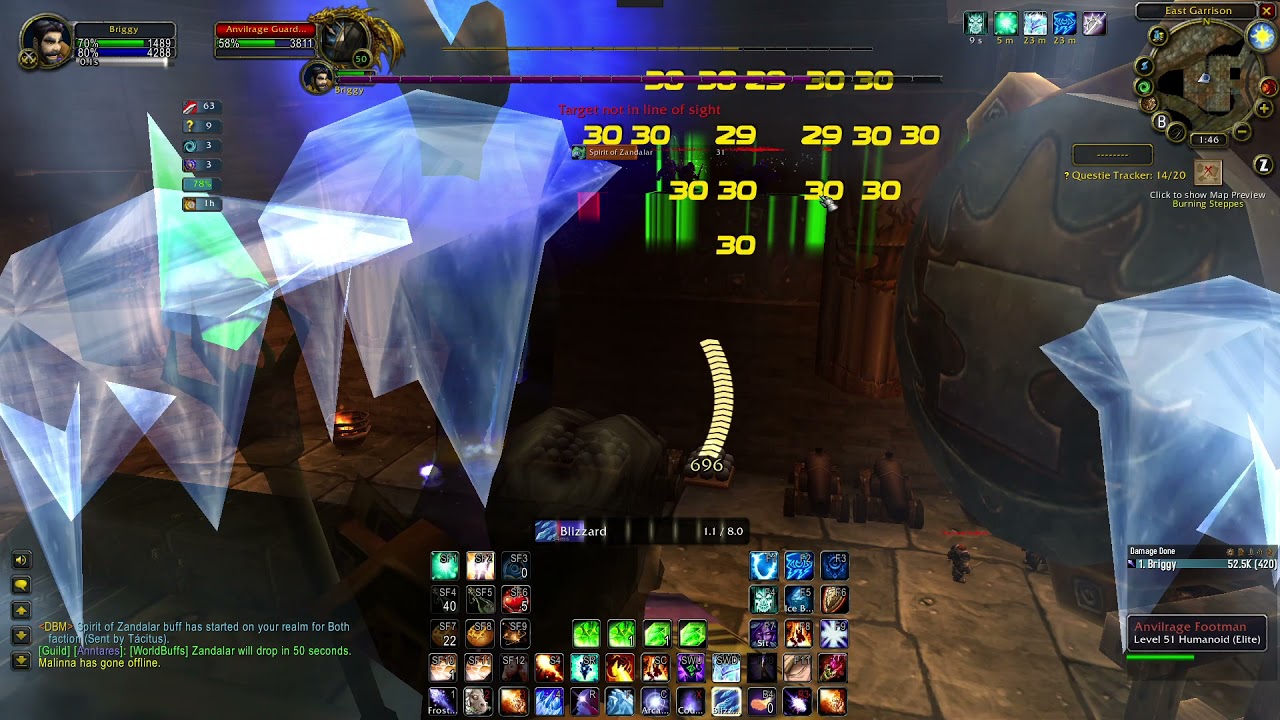 Classic WoW mage BRD Solo farm 55+