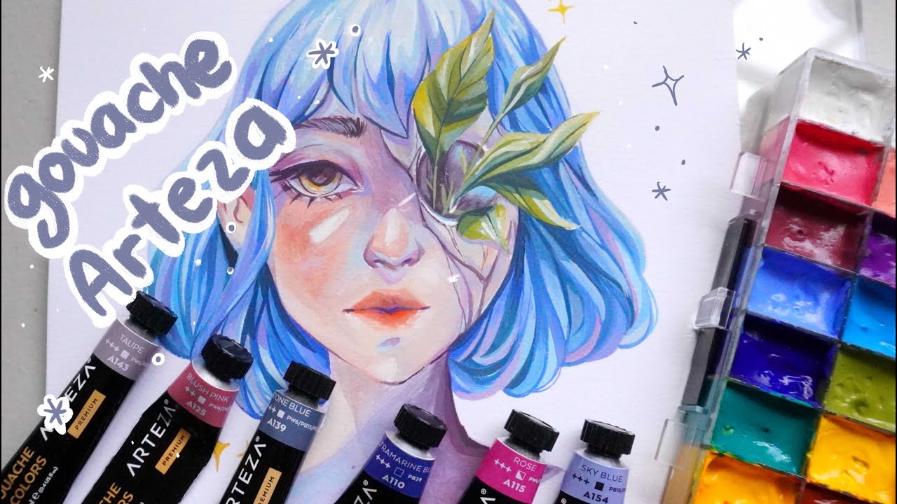 GOUACHE ARTEZA 🎨 son buenos o no? - pintando con Gouache