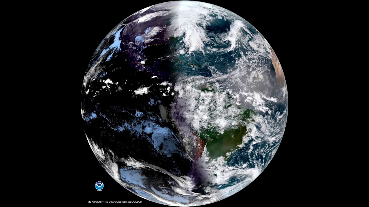 GOES Satellite 4K Full Disc IR-Color Timelapse Collection 2 V24875
