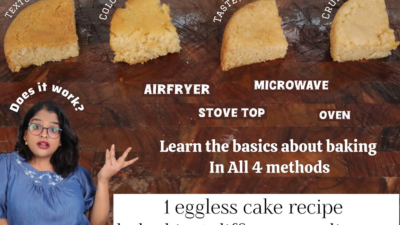 How to bake in oven and microwave |how to bake a cake in airfryer 1 eggless cake in 4 appliance