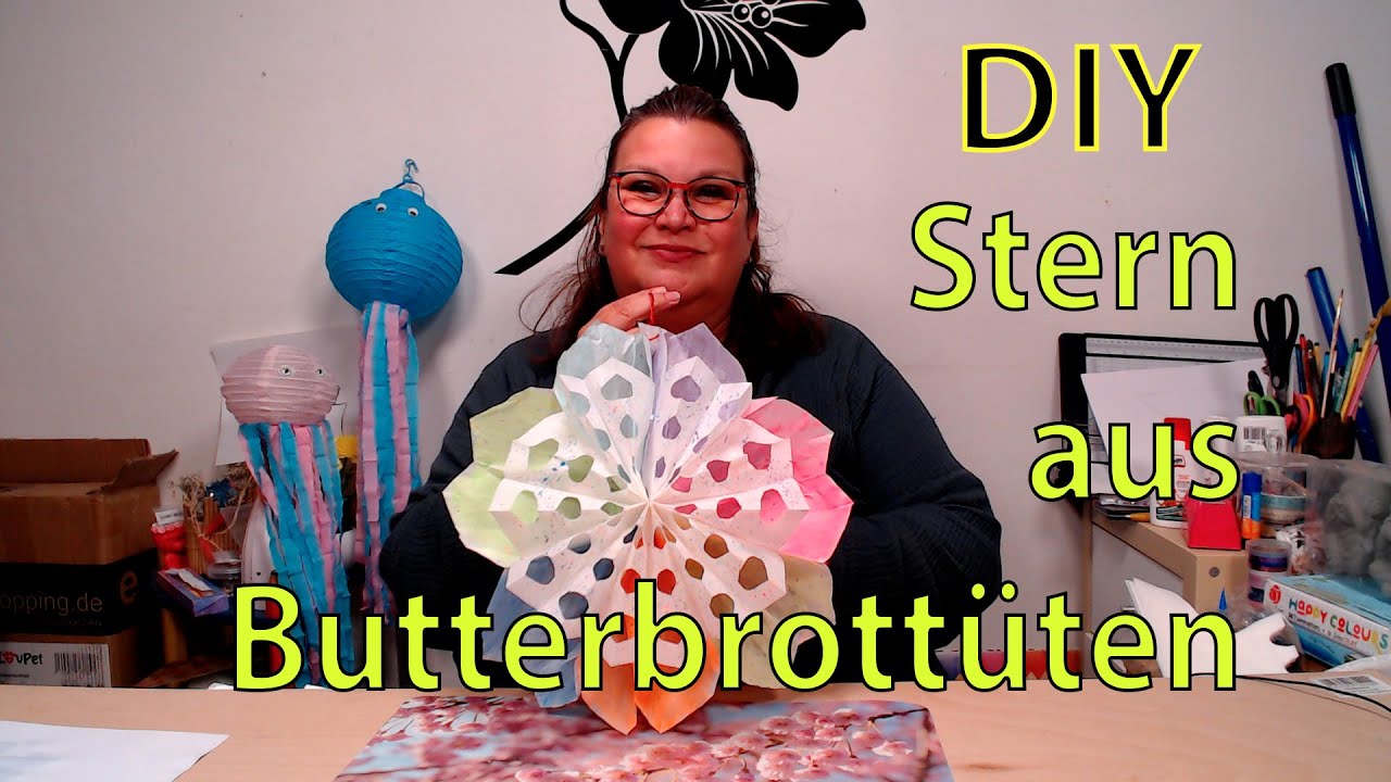 Sterne basteln mit Papier-Butterbrottüten. Einfache DIY Weihnachtssterne falten. Deko