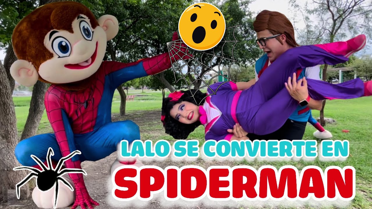 Lalo el chango se convirtió en SPIDERMAN - Talarañas congelantes - Un regalo sorpresa para Lalo