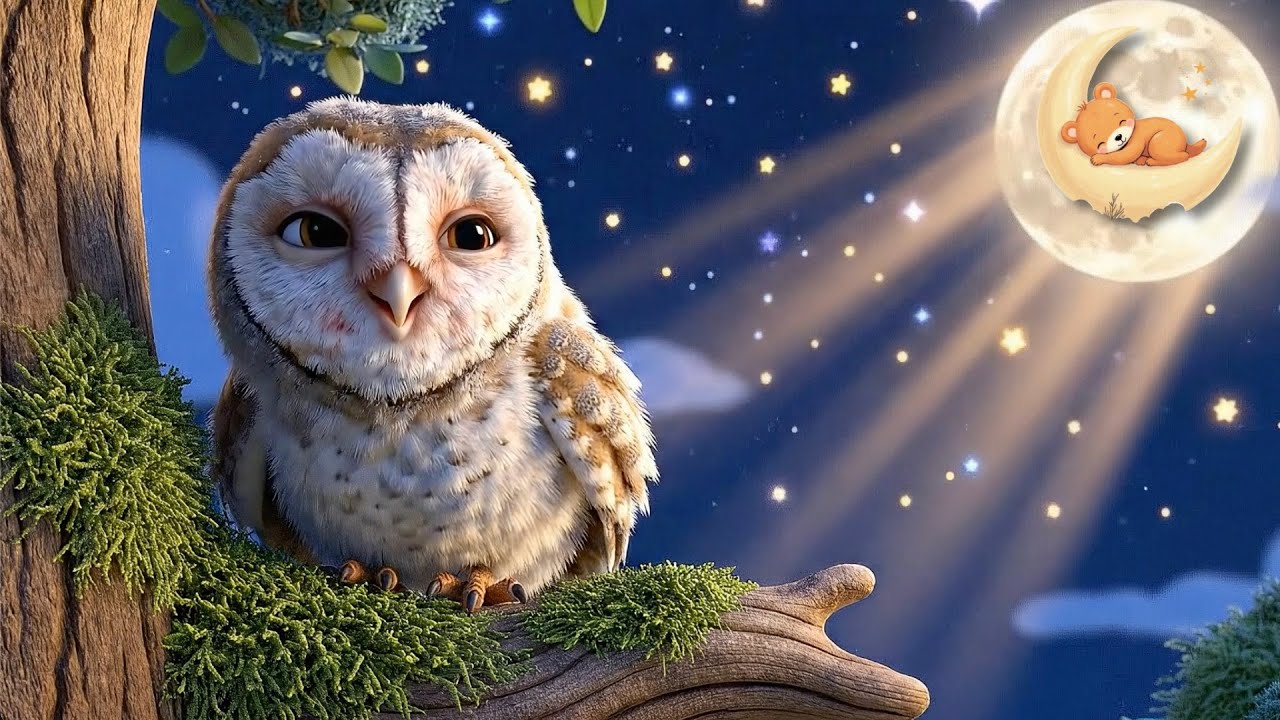 🦉 Cute Baby Owl Lullaby | Relaxing Sleep Music for Babies | 3D Animation