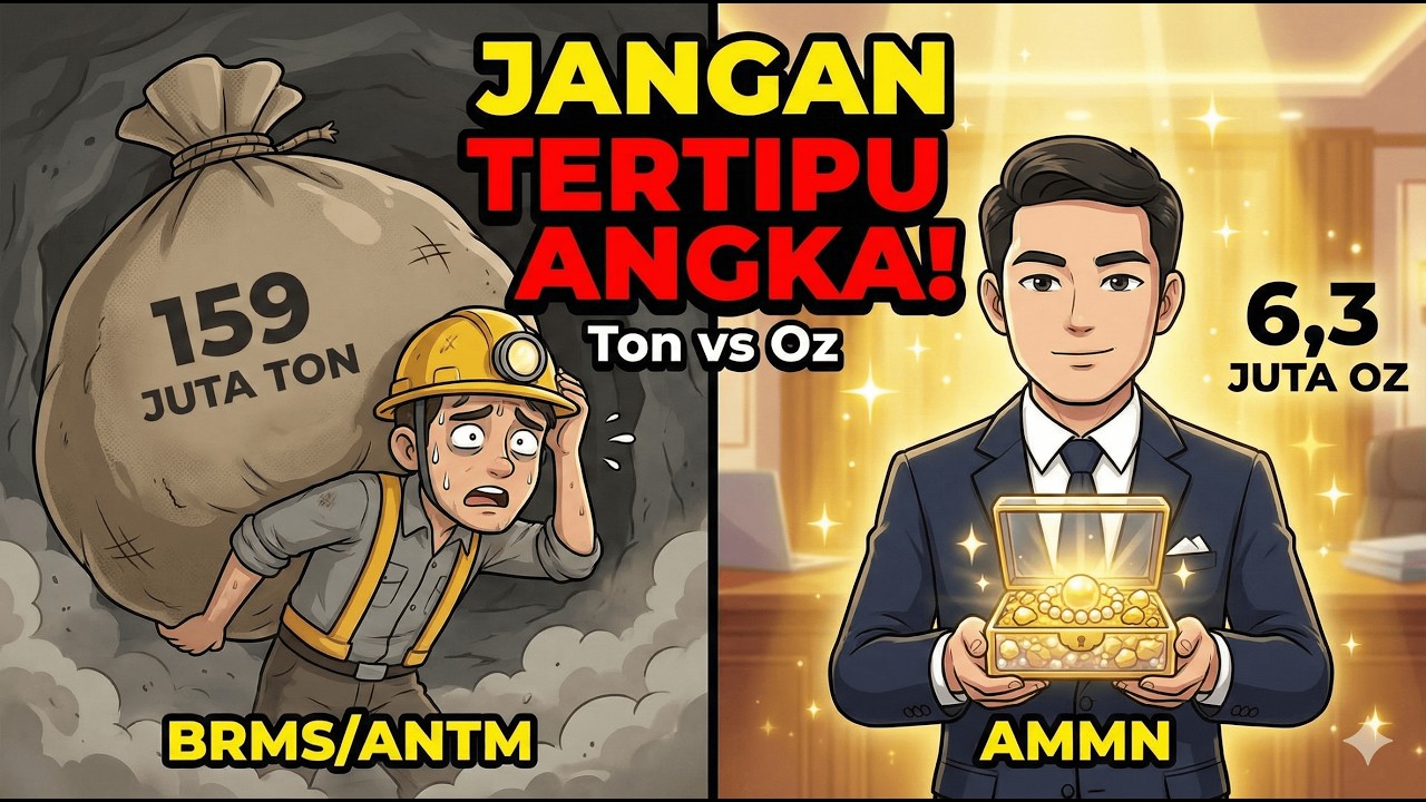 JANGAN TERJEBAK! Beda Cadangan "Ounce vs Ton" di Saham Emas (AMMN, ANTM, ARCI, BRMS, PSAB). SIMAK!