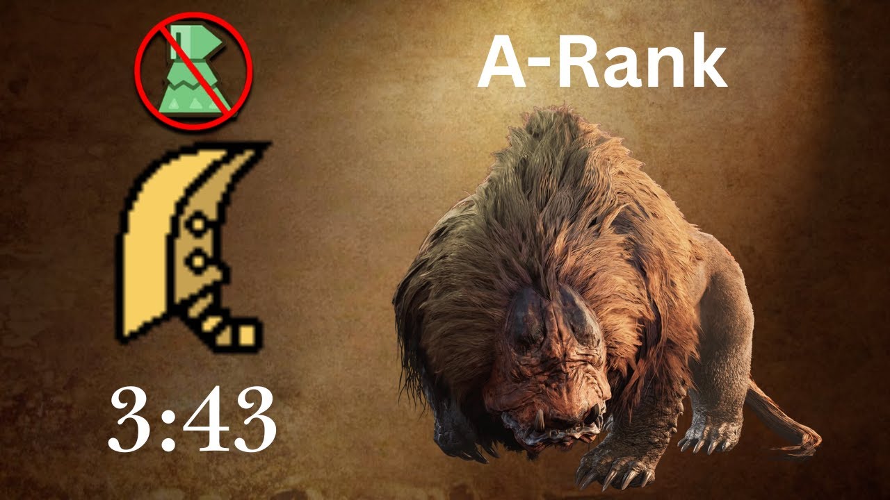 【MHWilds】Challenge Quest: Doshaguma of the Hollow Great Sword Solo A-Rank 3:43 (No mantle/mounting)