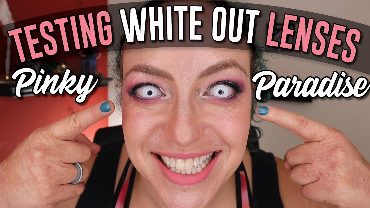 Testing WHITE halloween contacts with glasses | PINKY PARADISE + Review
