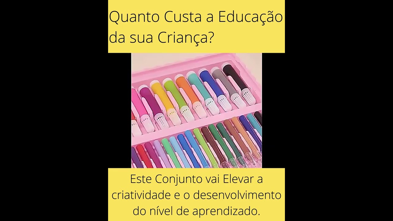 Conjunto De Caneta Marcador Infantil Com estojo de pintura de arte aquarela l&aacute;pis de &aacute;gua #shorts