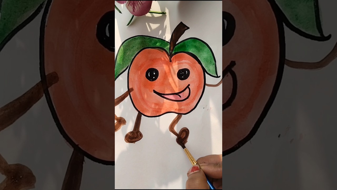 Apple Art Drawing For Beginners And kids 🤩🍎