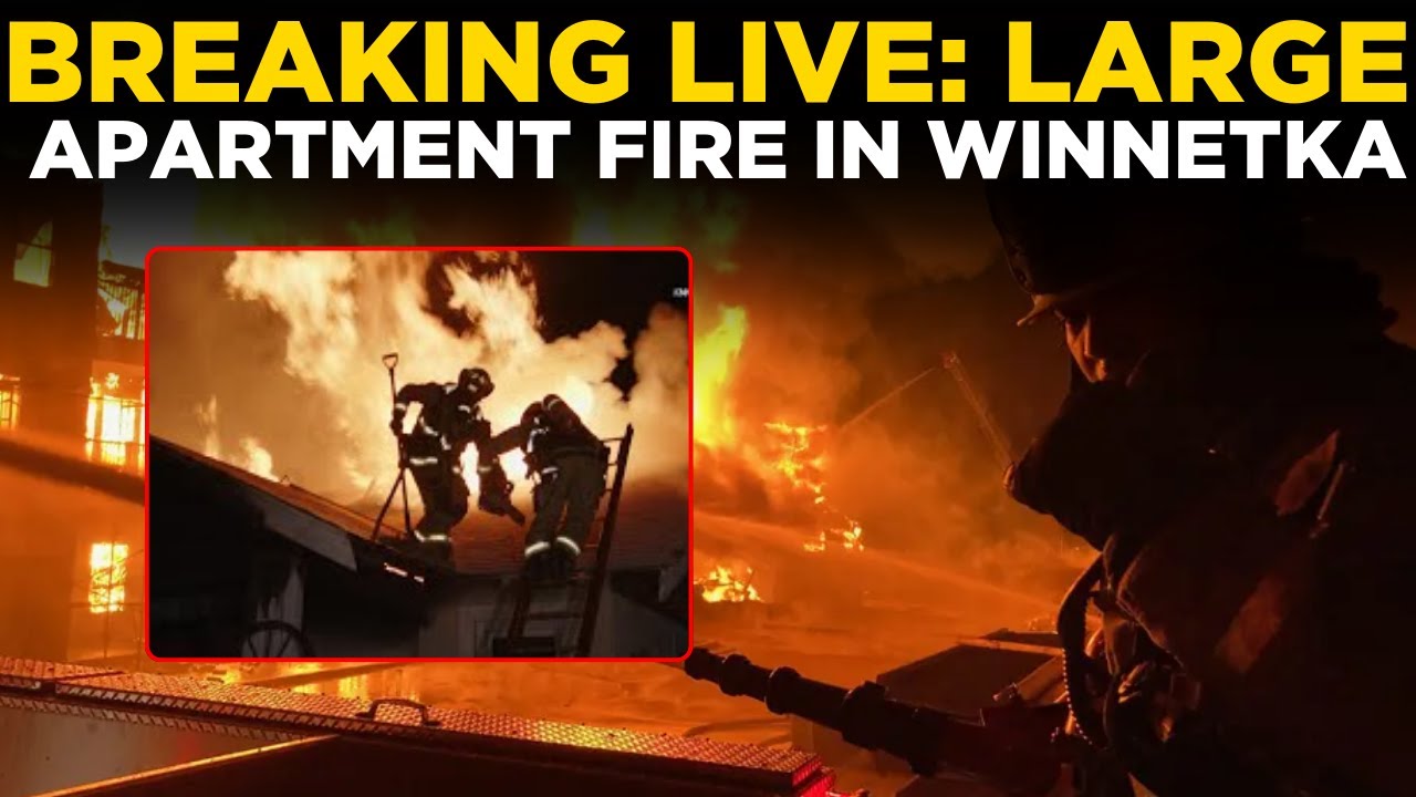 Breaking Live: Aerial Footage Of Large Apartment Fire In Winnetka California | California fire live