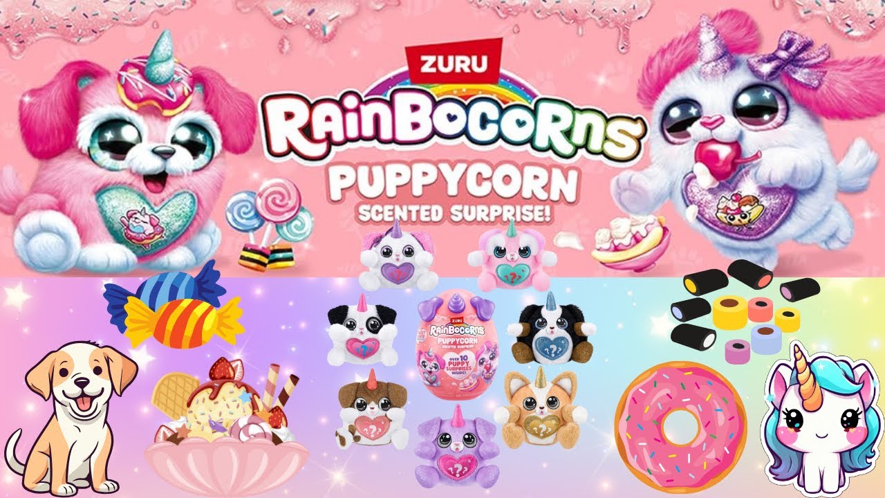 Ароматизированный сюрприз Rainbocorns Puppycorn от Zuru Unboxing