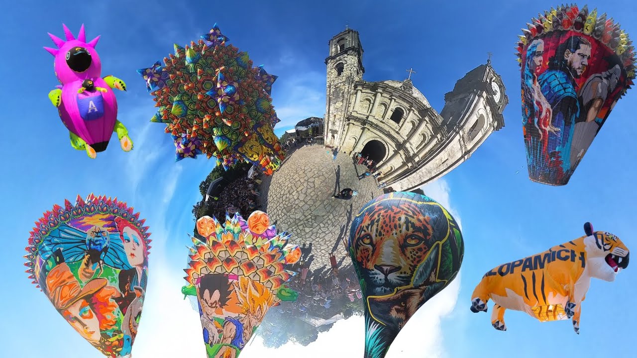 Globos gigantes de papel en Zozocolco de Hidalgo Veracruz 