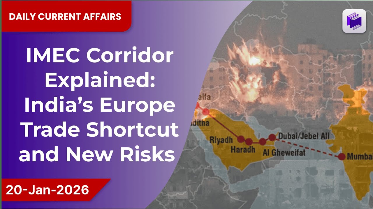 🚢🌍 IMEC corridor explained: India&rsquo;s Europe trade shortcut & new risks | 20 Jan 2026