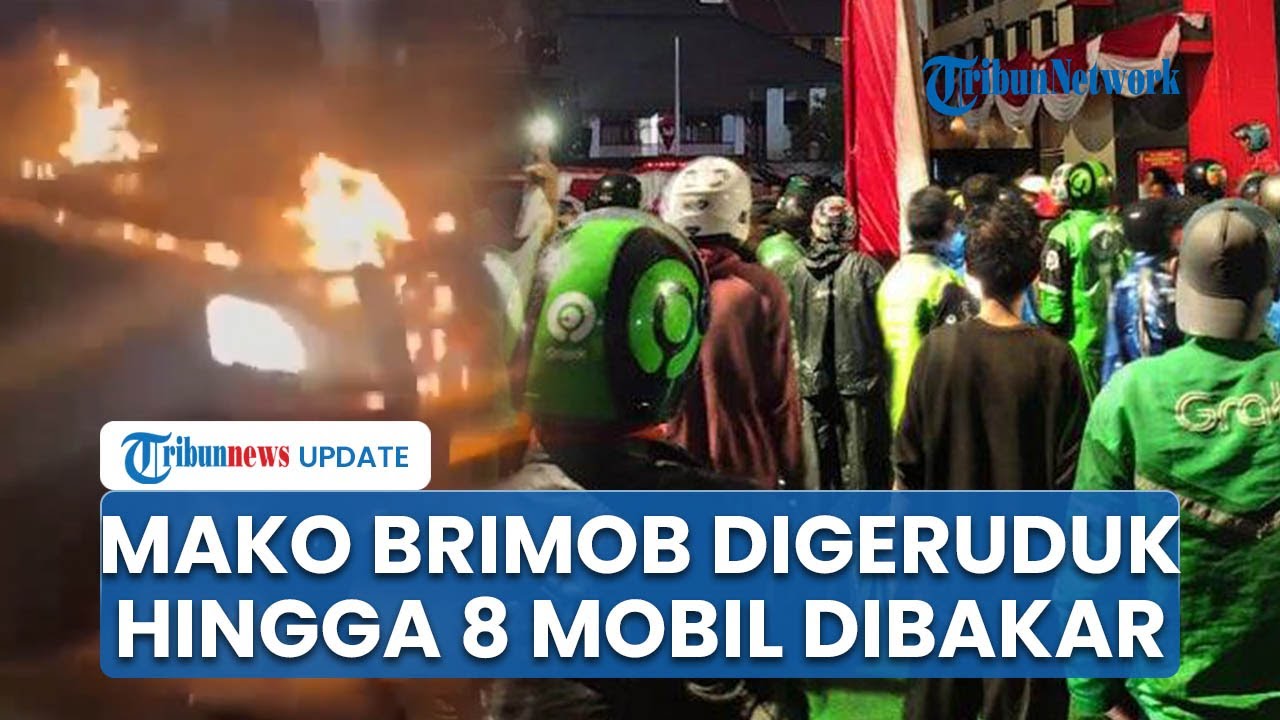 Massa Sempat Geruduk Mako Brimob Kwitang Seusai Insiden Rantis Lindas Ojol, 8 Mobil Dibakar