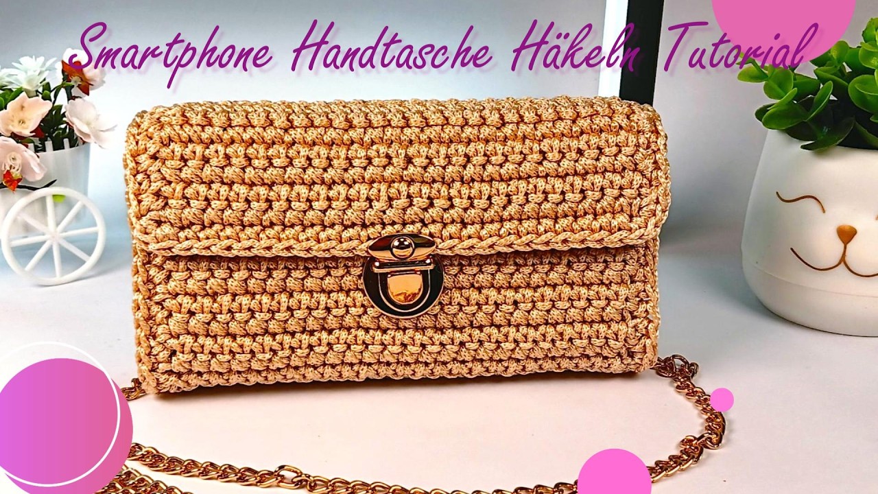 Mini Handtasche häkeln an einem Abend, Tutorial in 4K, Untertitel (D)