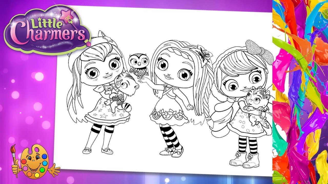 Coloring Little Charmers : Hazel, Posie, Lavender | Coloring pages  | Coloring book |