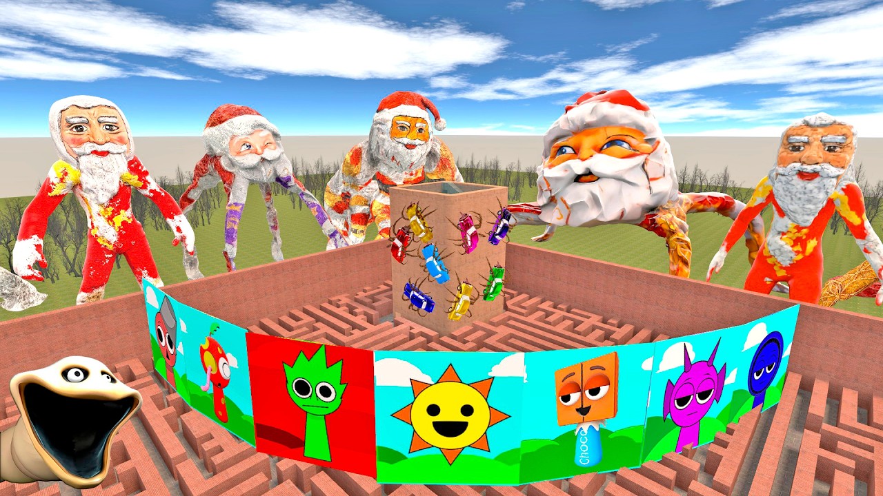 GOO GOO GAGA memes and SPRUNKI INCREDIBOX song phases Car Eater in Garry's mod Big maze