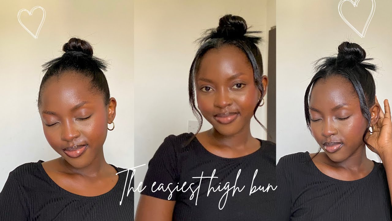 This is a high bun with "tentacles" | Easy, classy sleek bun | No gel | Relaxed hair.