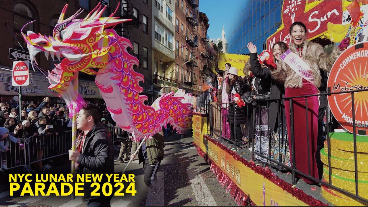 ⁴ᴷ New York City Lunar New Year Parade 2024 | Manhattan | Year of the Dragon | 紐約市農曆新年遊行| 曼哈頓唐人街