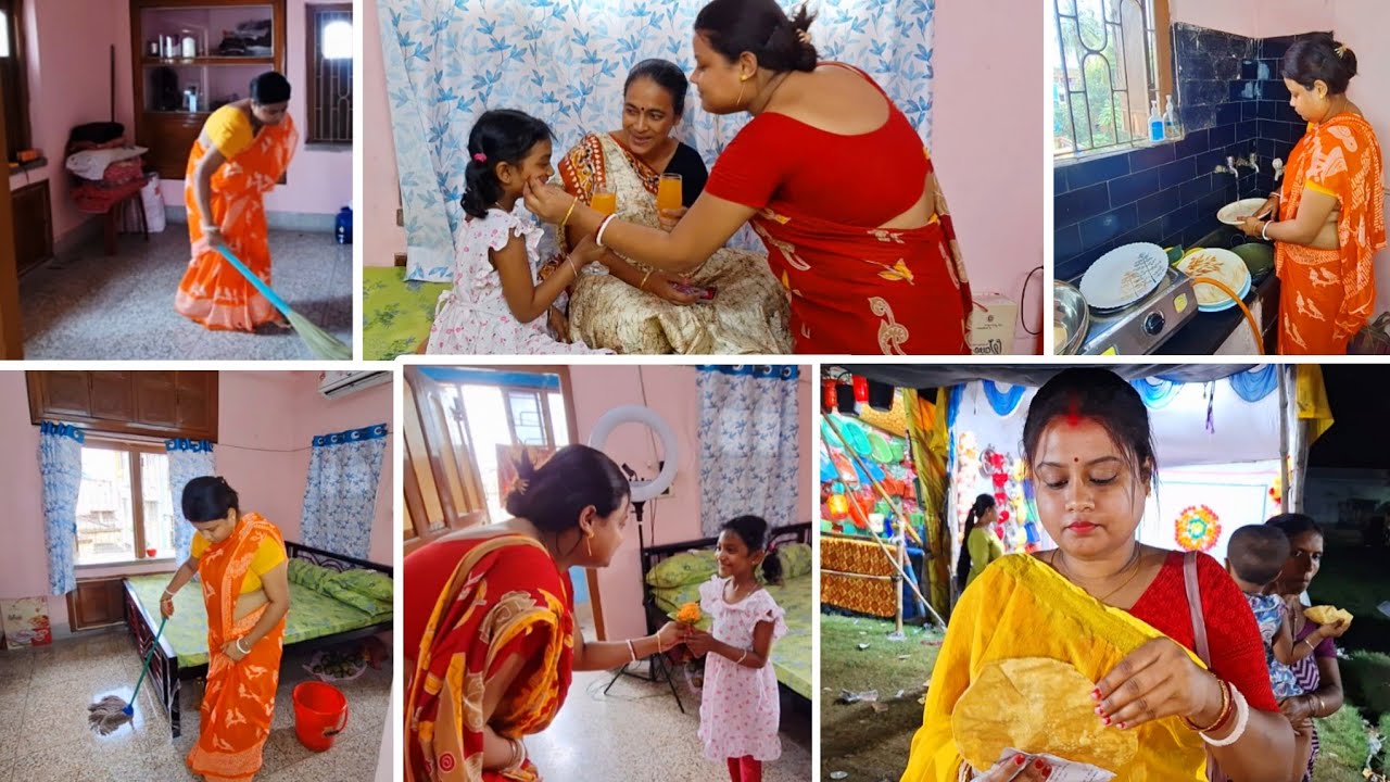 সোনা মা আর মণি আজকে একসাথে/সারাদিন সংসারের কাজ করে,স্পেশাল বিরিয়ানি বানালাম বরের সাথে মেলায় গেলাম।