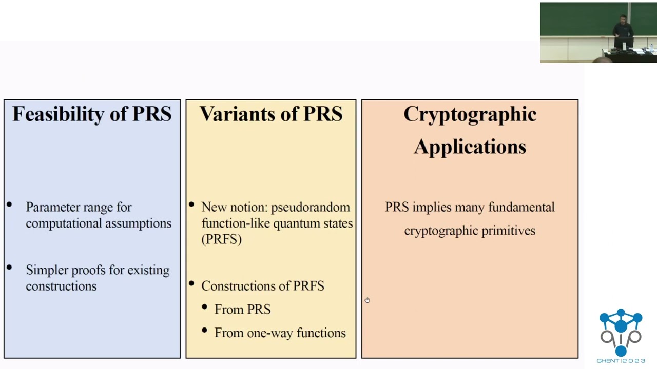 QIP2023 | Pseudorandom Quantum States, Revisited (Prabhanjan Ananth)