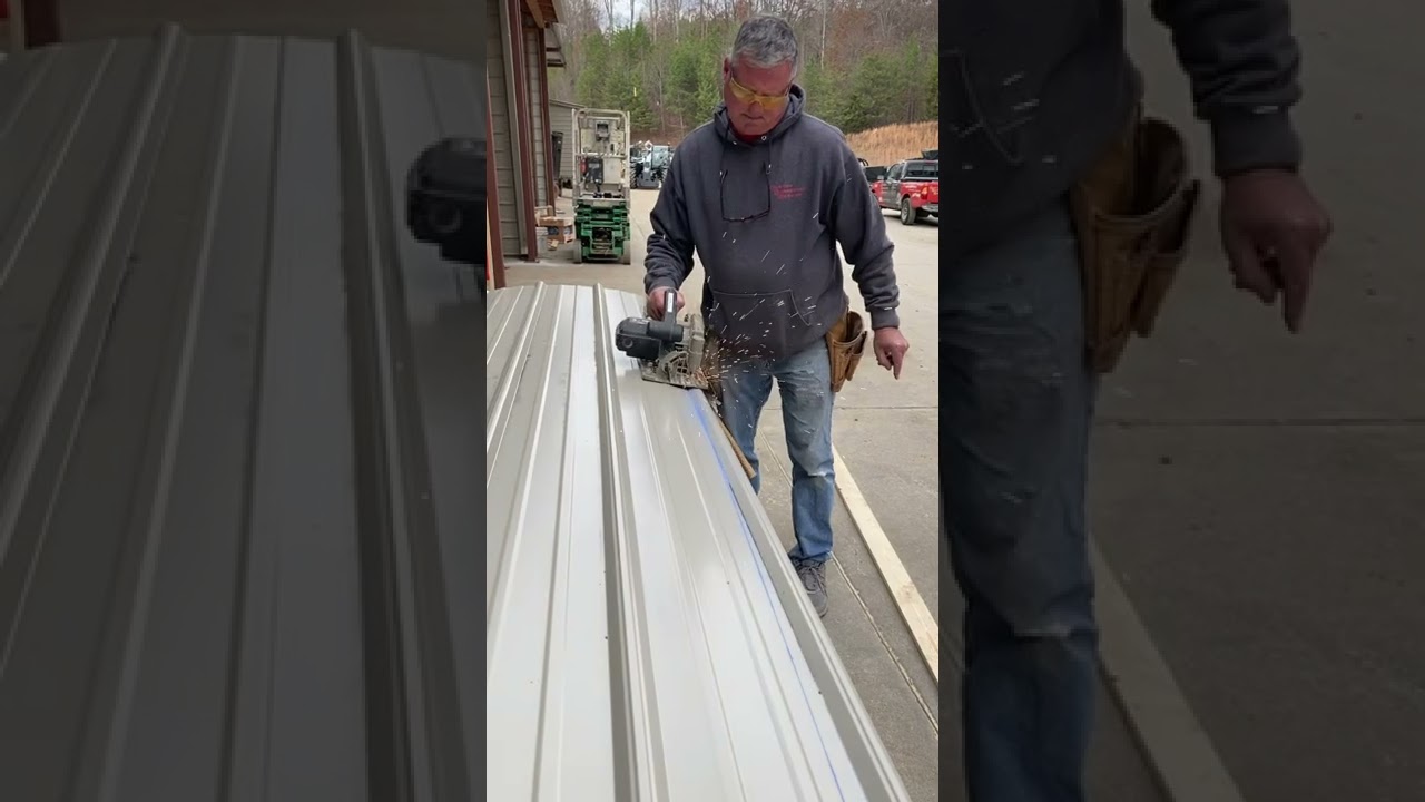 Cutting metal roof with circular saw