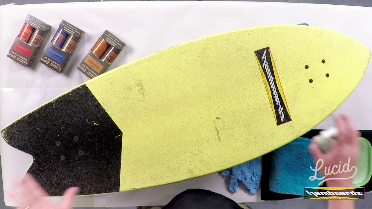 How to Clear Grip your Hamboard Longboard Skateboard Deck Re-Grip with Lucid Grip