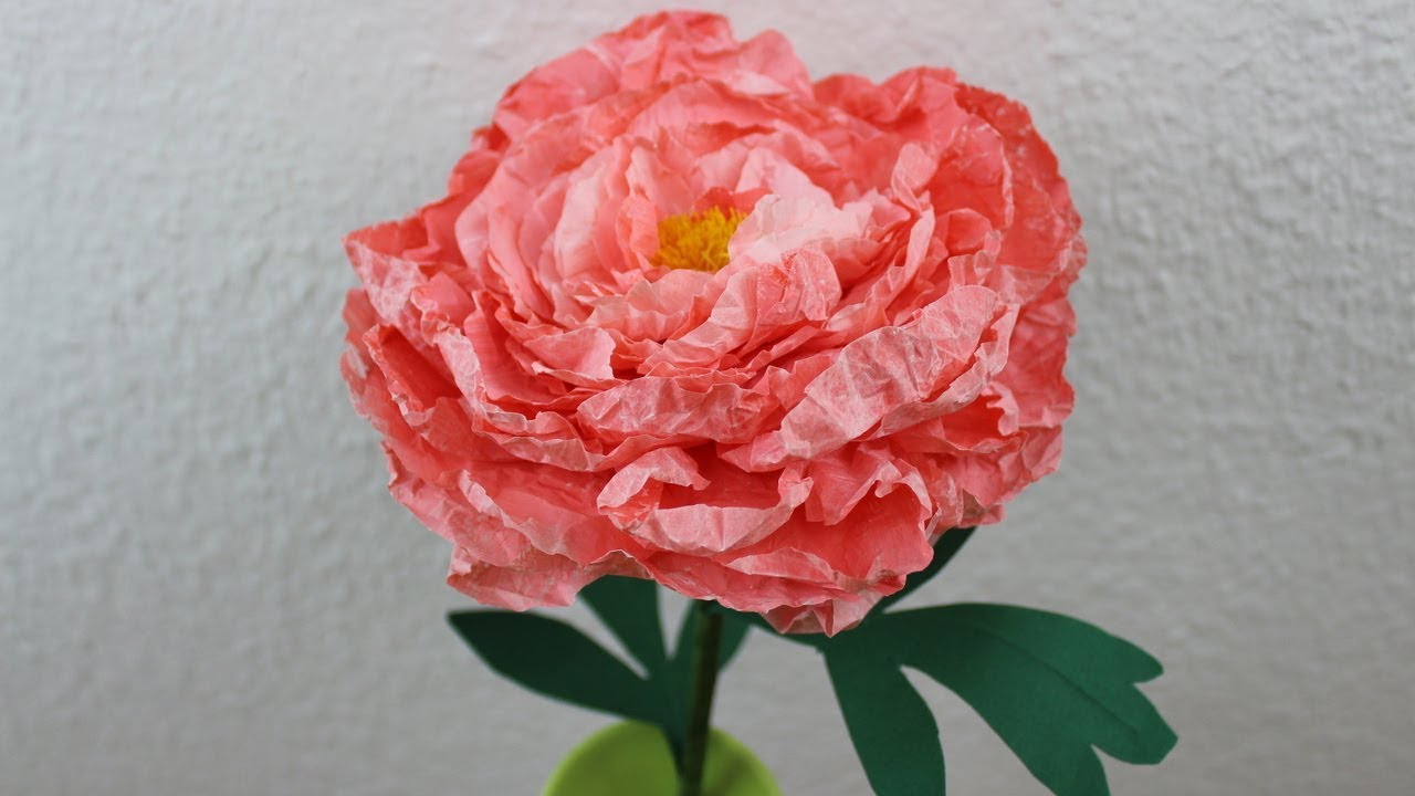 Papier Blumen basteln ❁ Pfingstrose ❁ Deko Ideen mit Flora-Shop