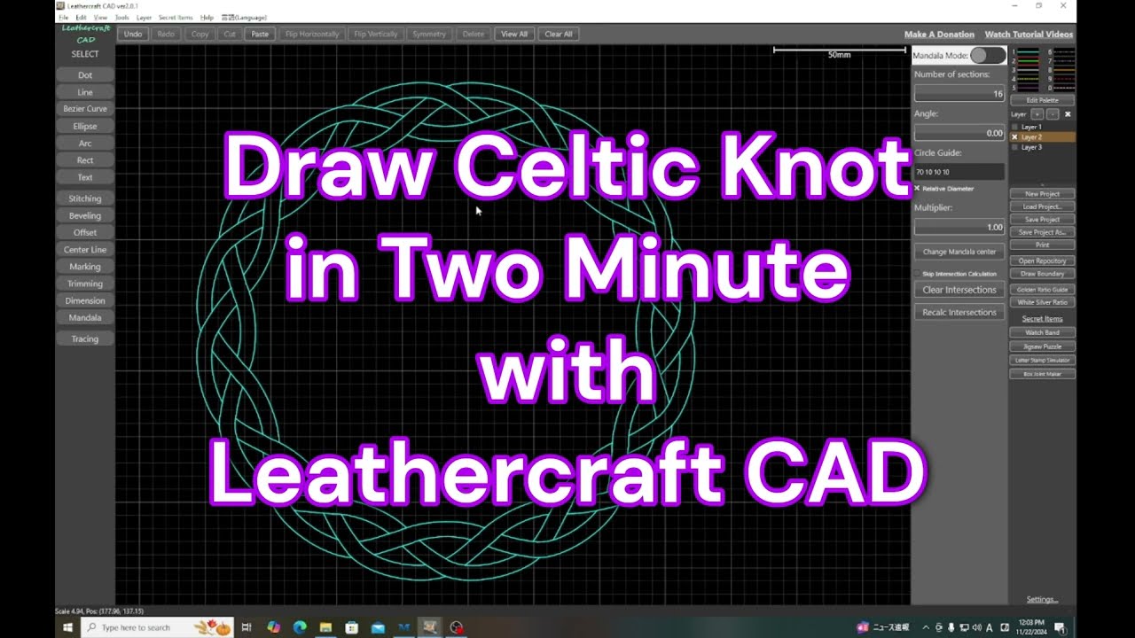 How To Draw Celtic Knot in Two Minutes With Leathercraft CAD