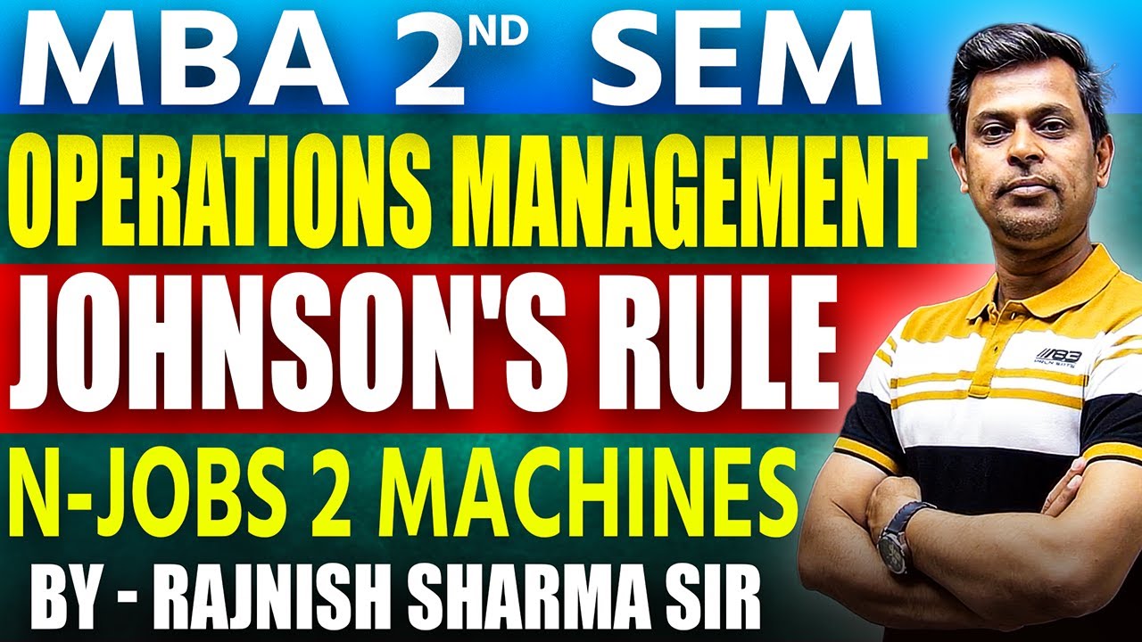Johnson's Rules | n-Jobs, 2-Machine | Job Scheduling | Sequencing Problem | Operations Management |