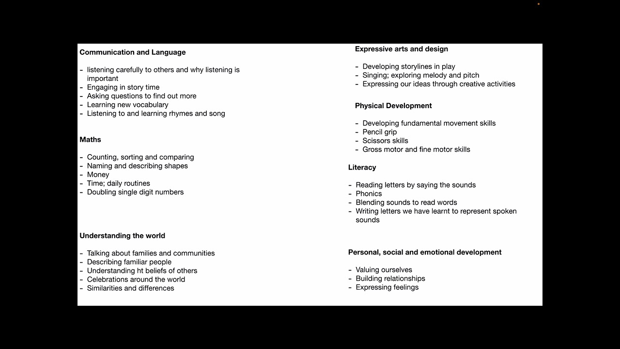 Reception Curriculum Video Autumn 2022